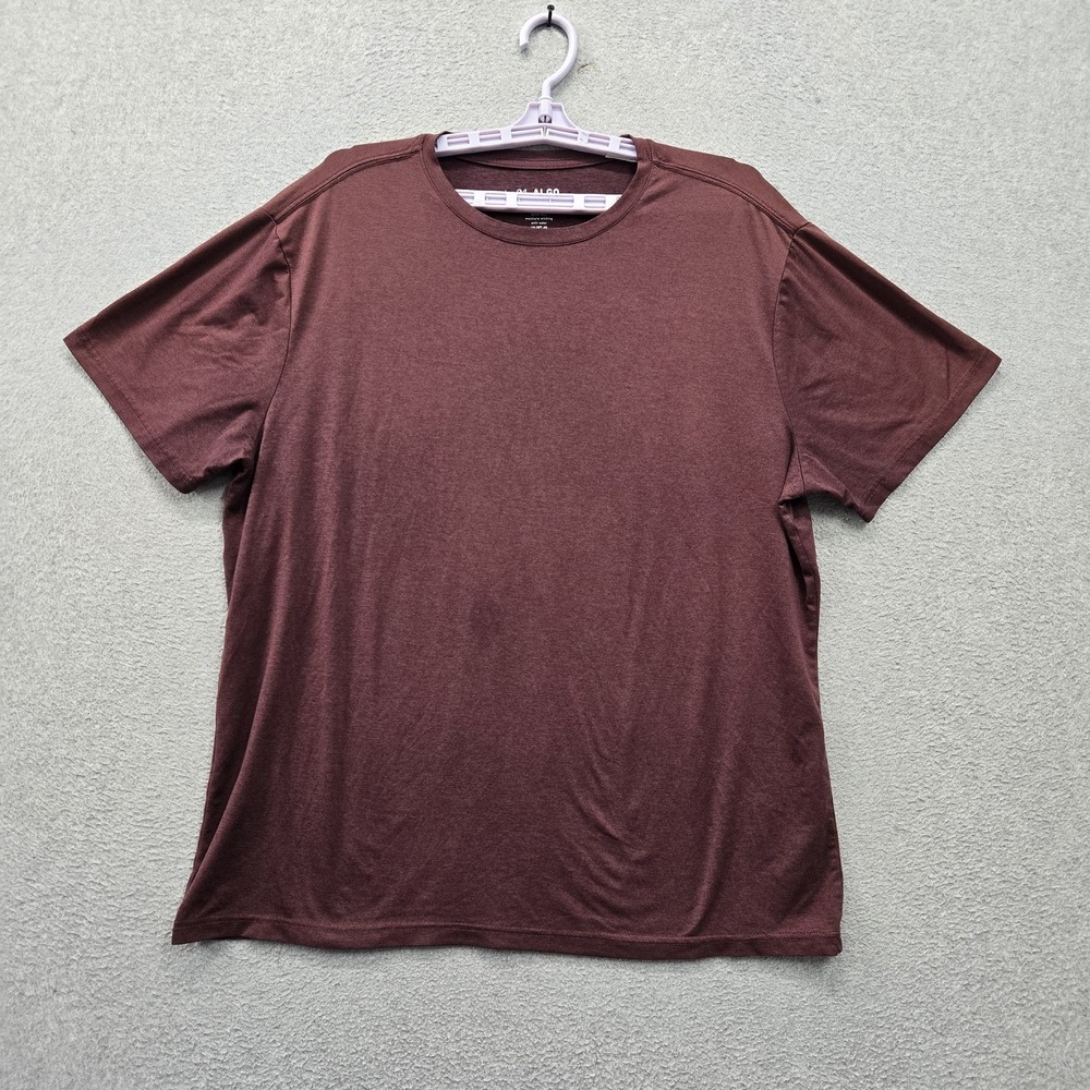 01.ALGO Men Shirt XL-SH Maroon Activewear Short Sleeve Quick Dry